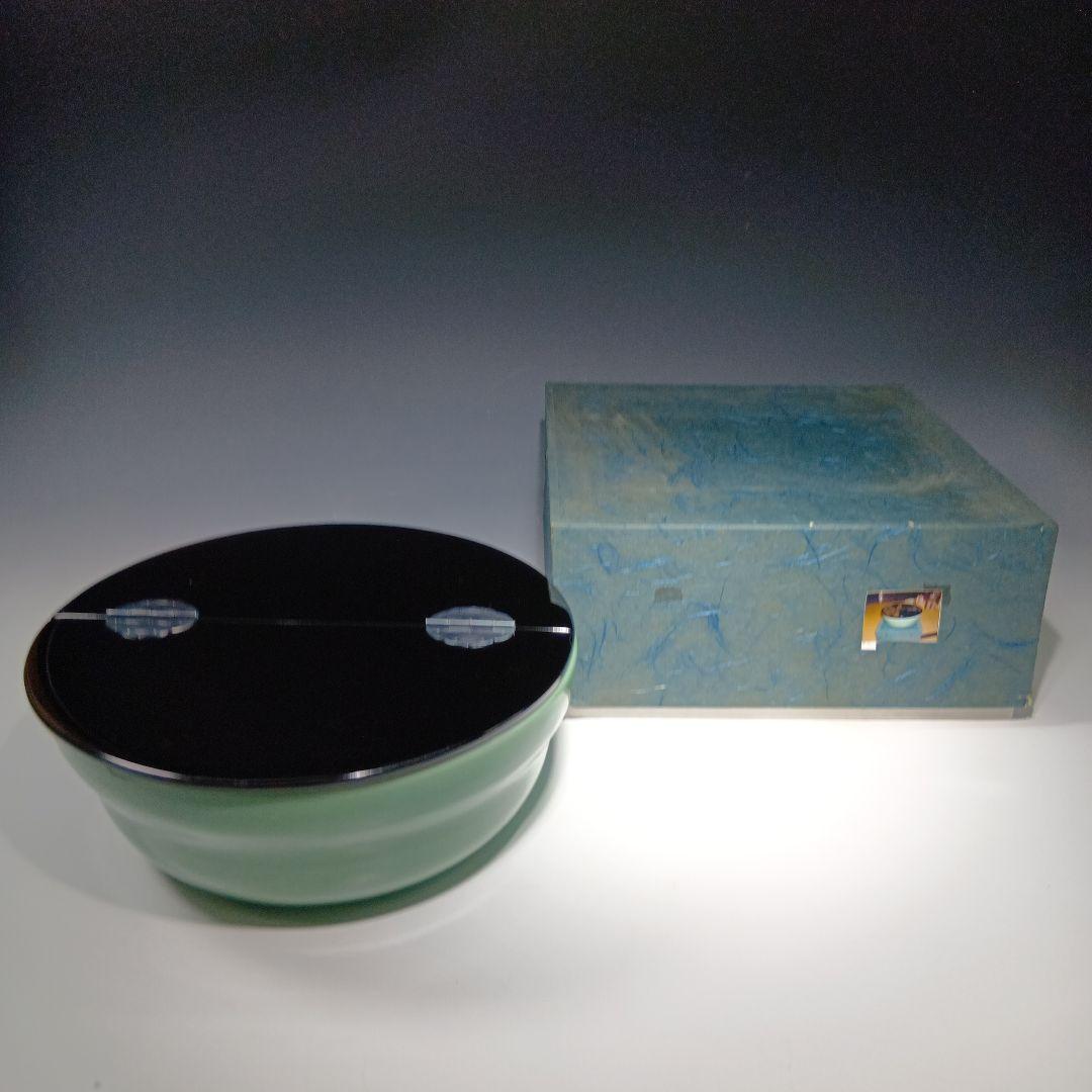 最後値下げ茶道具　青磁平水指　蒔絵蓋　紙箱