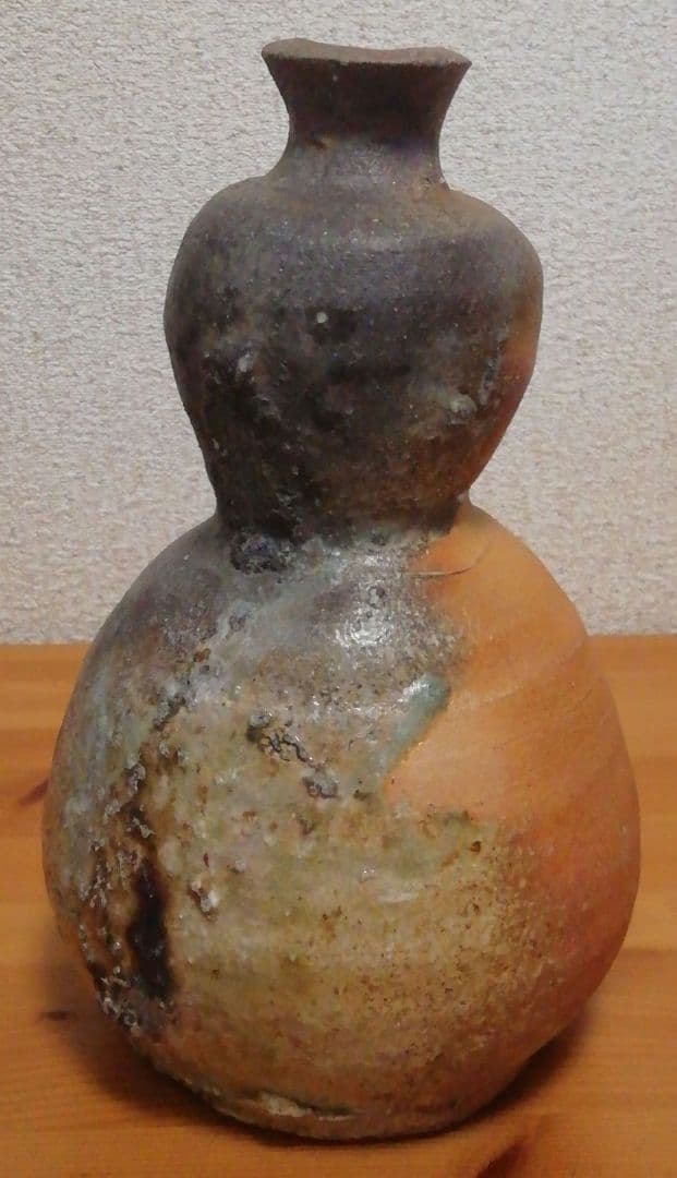 今井康人作　伊賀焼　瓢　花入　共箱　略歴付　花瓶