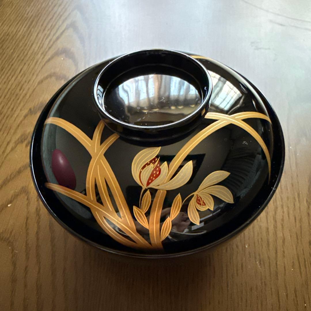 象彦　黒塗り吸物椀