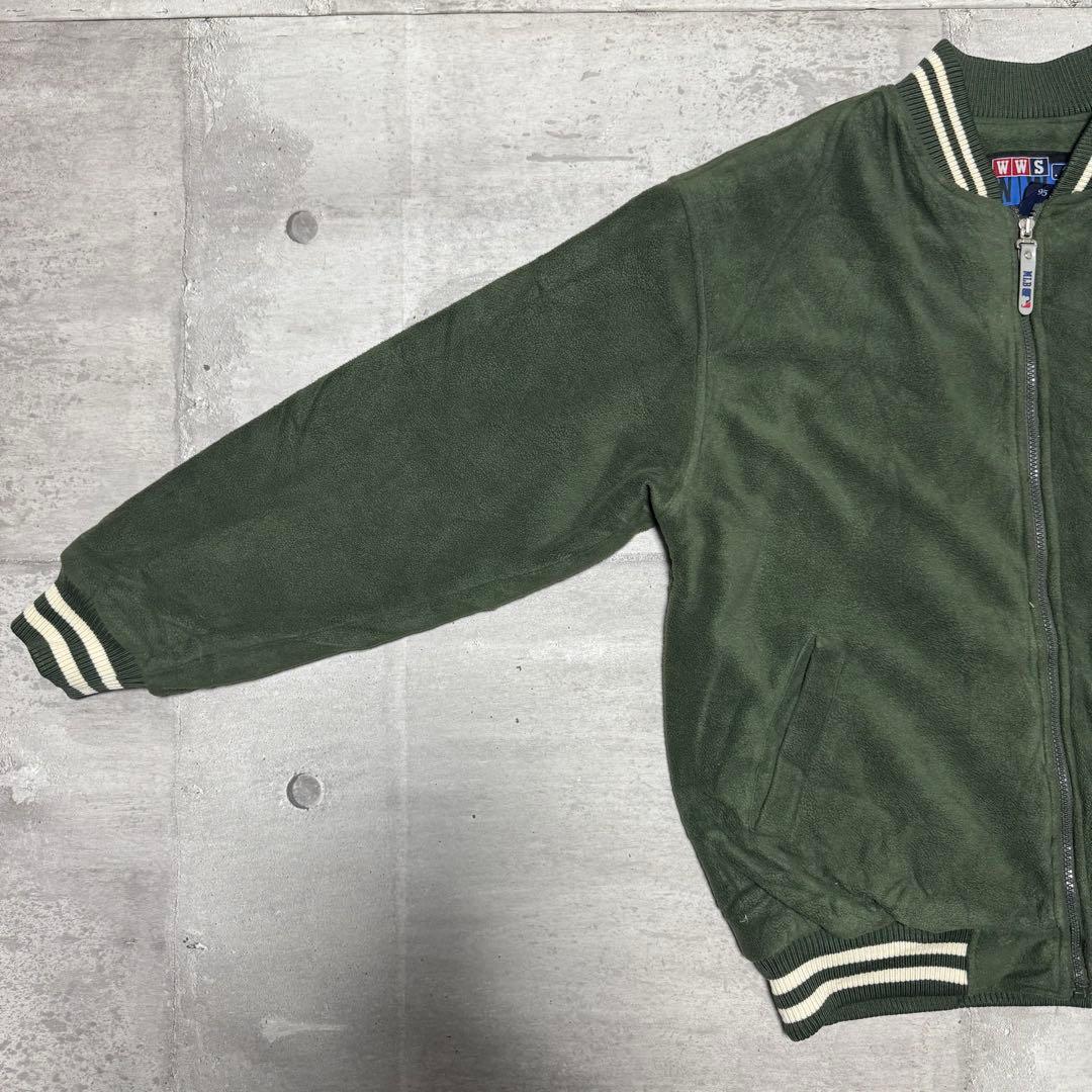 90s NewYork Yankees スタジャン フリース グリーン 希少 L