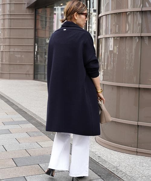 Deuxieme Classe スムースニットガウンミディコート ネイビー 新品