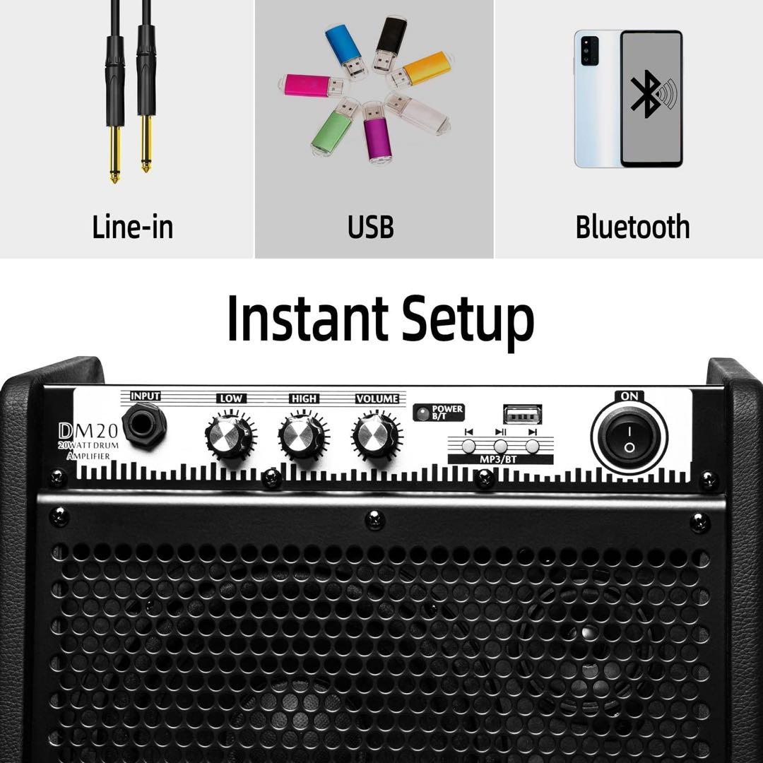 アンプ DM20 20W BT スピーカー パーソナルモニターアンプ 電気ドラム