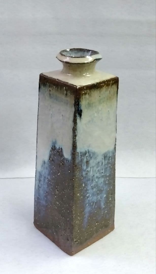 茶道具 花入 萩焼 四方 大華山 鳥雲窯 納富晋 新品 納富鳥雲