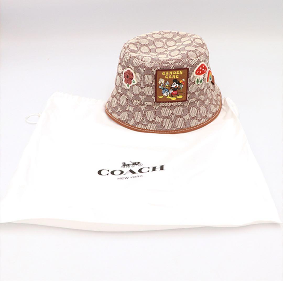 コーチ COACH バケットハット ブラウン系 シグネチャー×ミッキー 保存袋