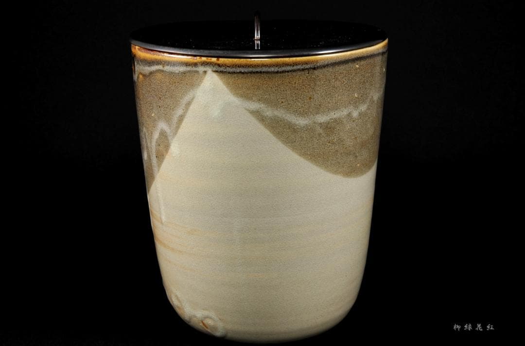虫明焼 竹絵 水指 茶道具