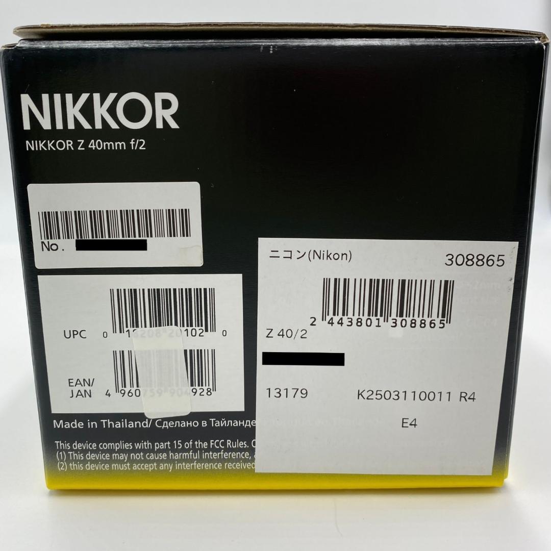Nikon NIKKOR Z 40mm f/2 単焦点レンズ