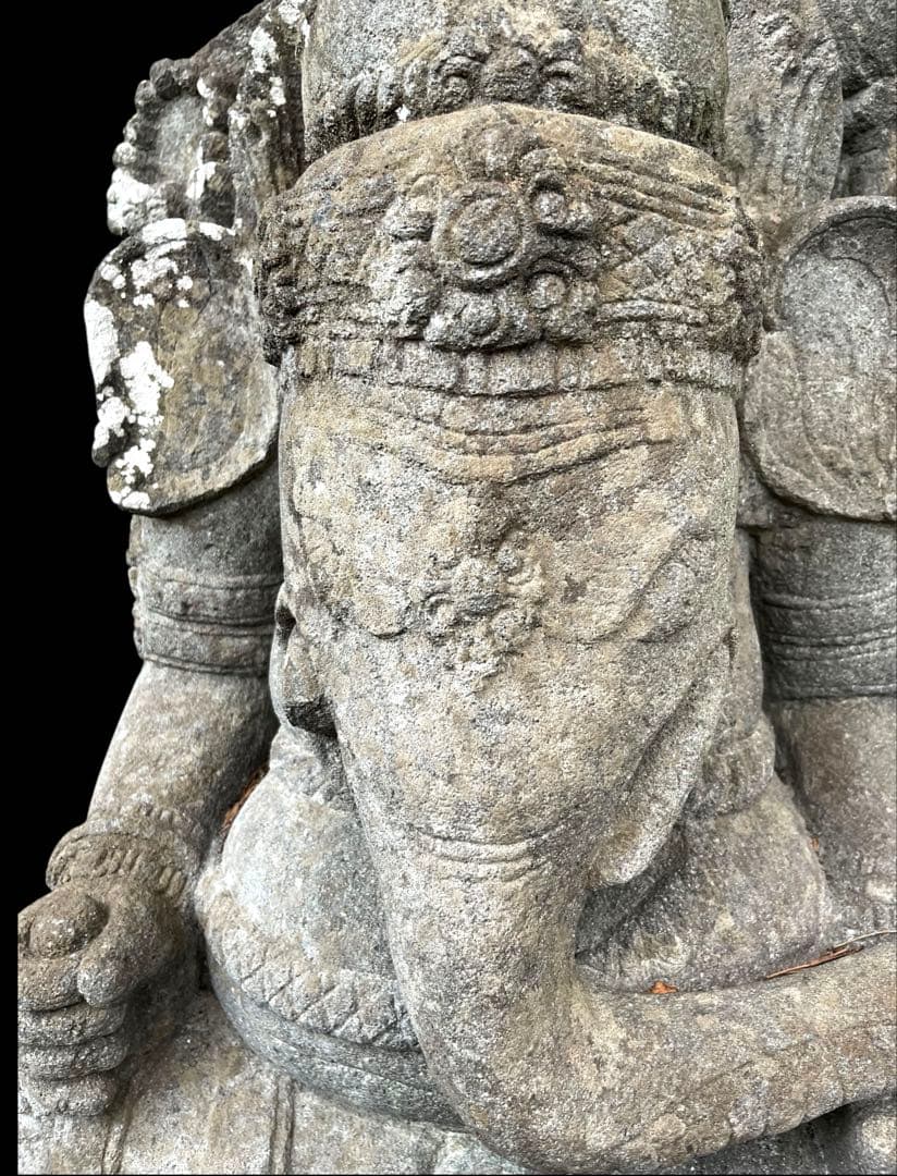 ⭐️ガネーシャの石像⭐️座像⭐️置物オブジェ⭐️アンティーク⭐️ヒンドゥー教の神様⭐️重量物
