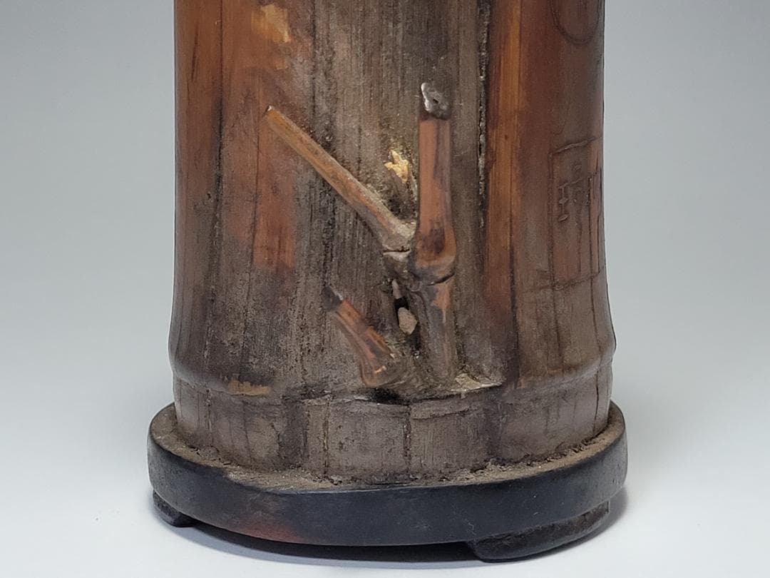竹製 筆筒 明清時代 高さ約13.1cm