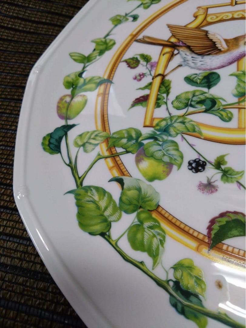 HERMES L'ETRIER PERCHOIR 大皿 34cm 小鳥柄
