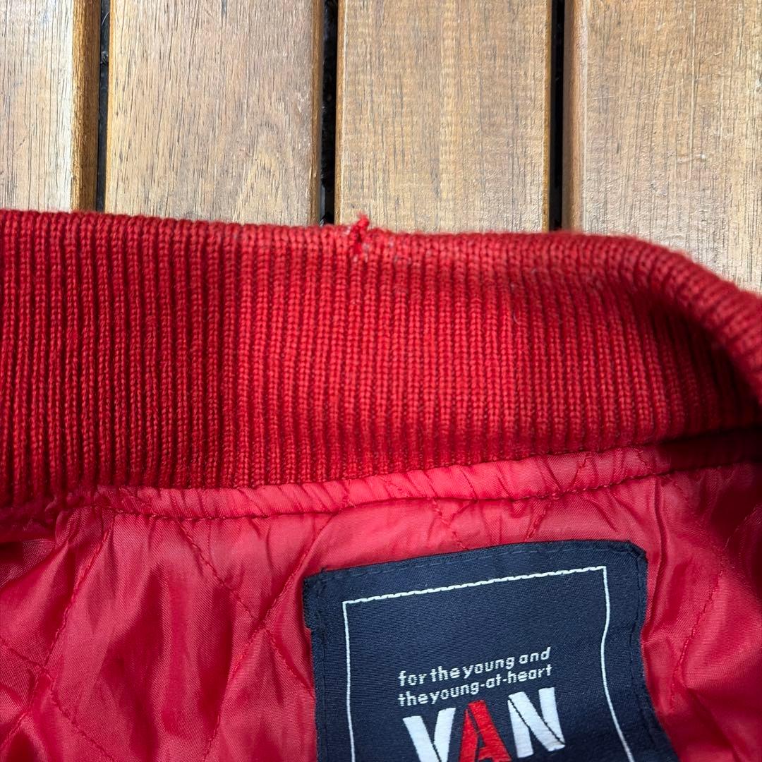 VAN JACKET ヴァンジャケット スタジャン 袖レザー 本革 アーチロゴ