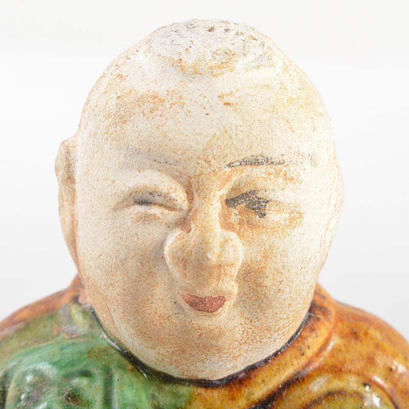 中国　唐三彩　陶人形　人物像　置物　時代箱　C　R7547