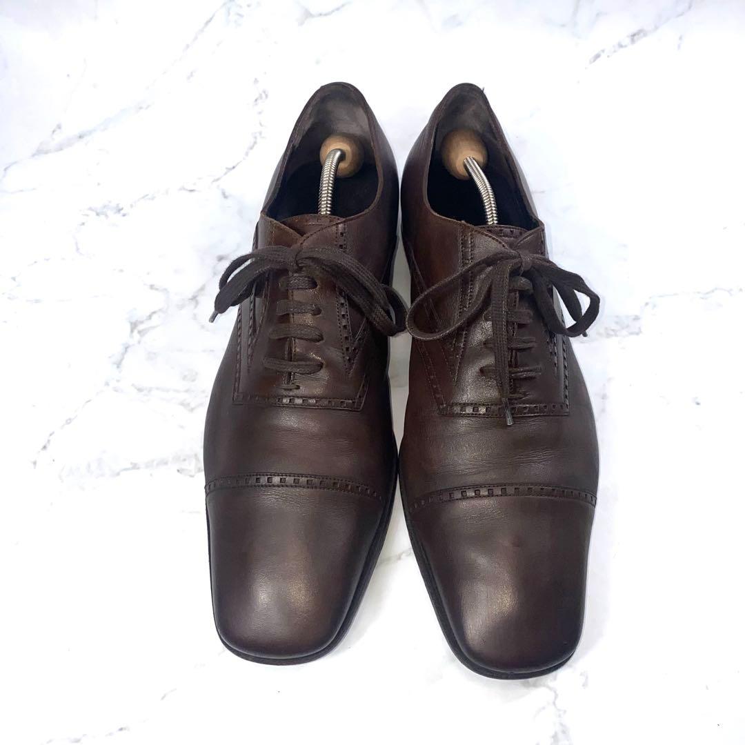 【美品】GUCCI グッチ ビジネスシューズ 革靴 ストレートチップ 27.5
