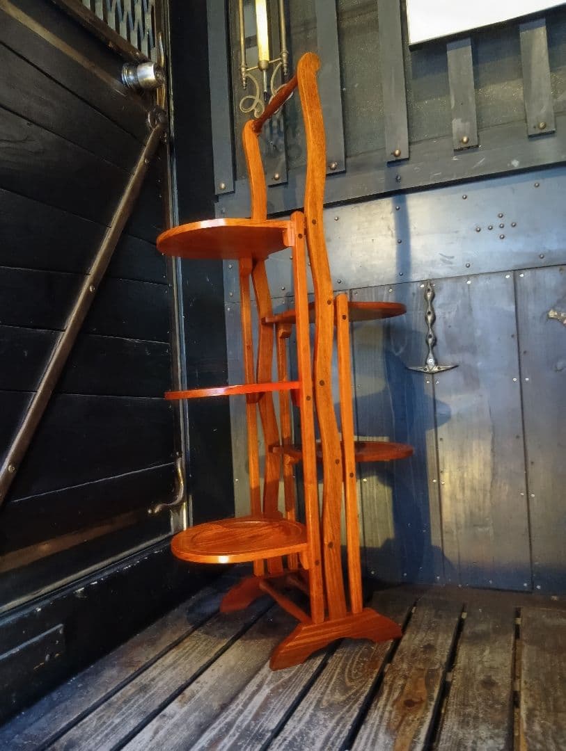 1960's　デンマーク　象嵌　チーク材　フォールディング　オープン　シェルフ