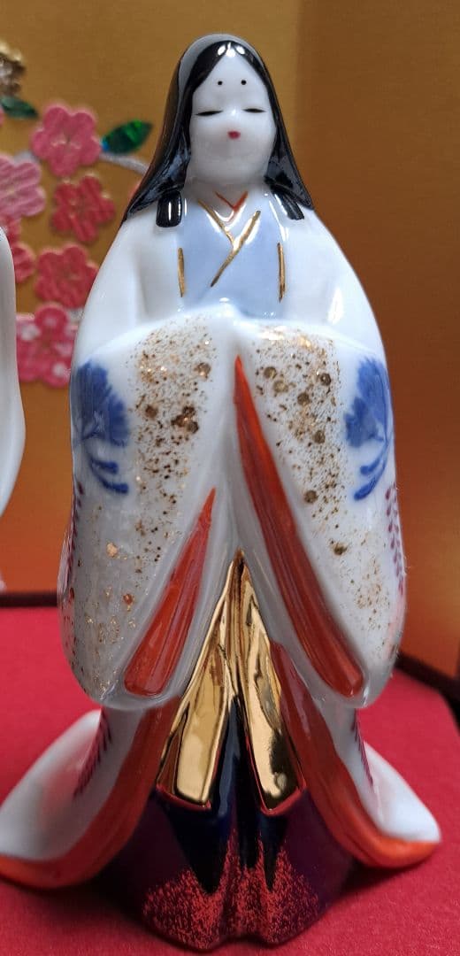 ③ひな人形 親王飾り 立ち雛 青