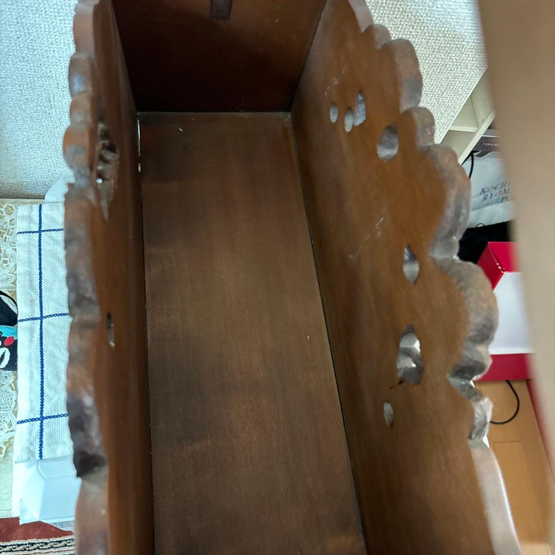 鎌倉彫マガジンラック　手作り作品　渡辺一生
