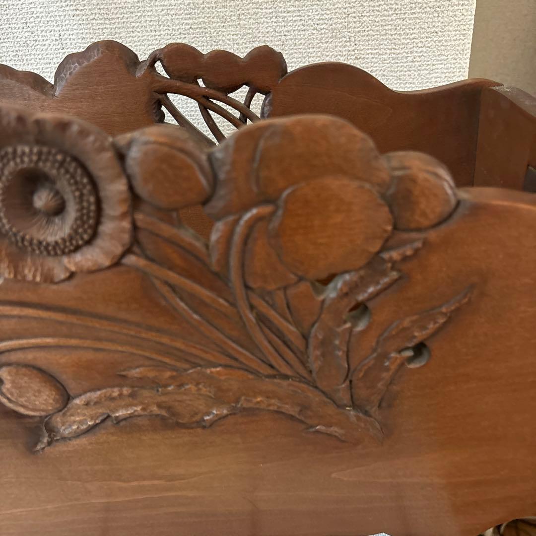 鎌倉彫マガジンラック　手作り作品　渡辺一生