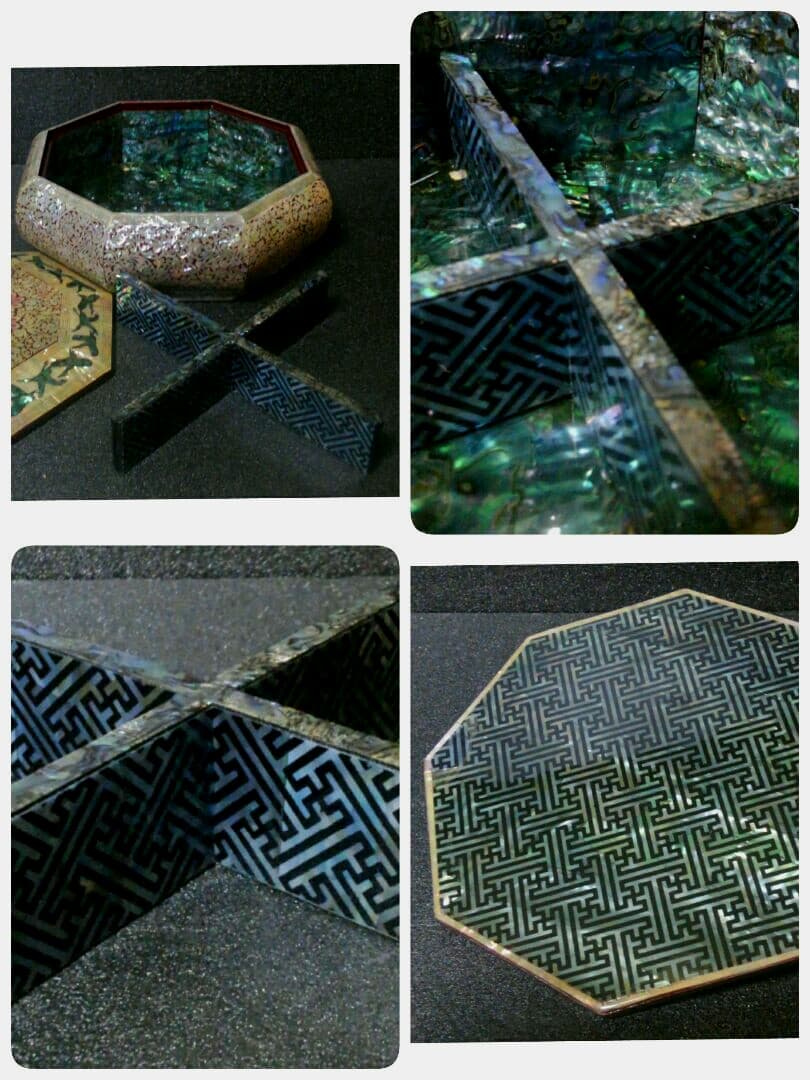 豪華絢爛　総螺鈿細工　最上作　八角　花唐草文様　鶴図　　宝石入れ　至極の名品