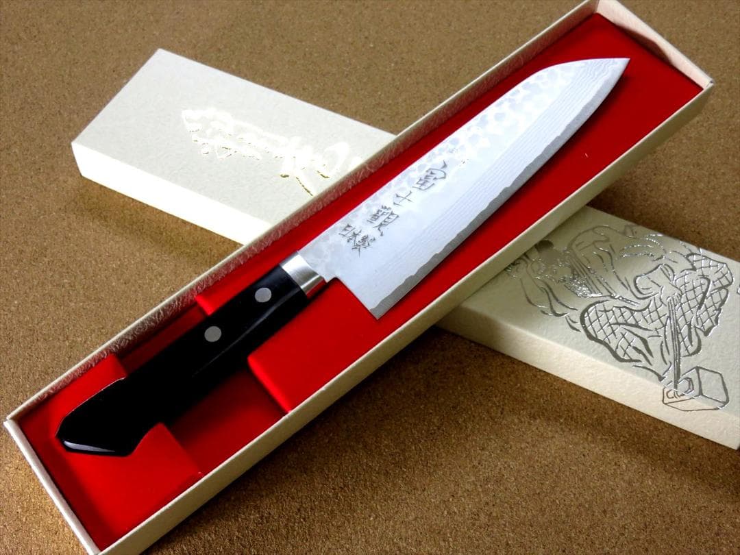 関の刃物 三徳包丁 170mm 鍛錬 VG10 ダマスカス鋼 17層 万能包丁