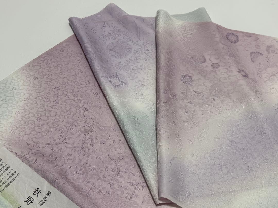 即*♡様 皇室献上 寿光織　小紋　ぼかし染め　秋野好春　新品未使用　反物　着物