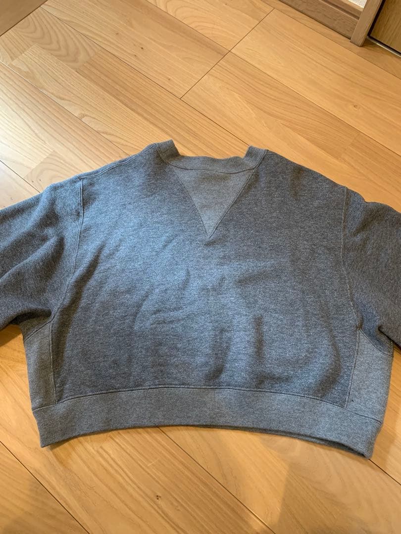 HYKE CROPPED SWEAT SHIRT グレー クロップド スウェット