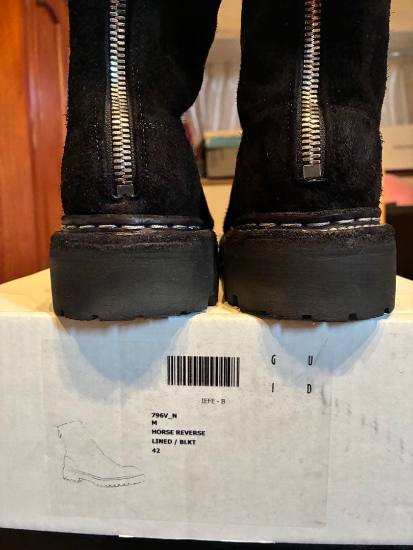 GUIDI 796V_N HORSE REVERSE LINED（BLK T)