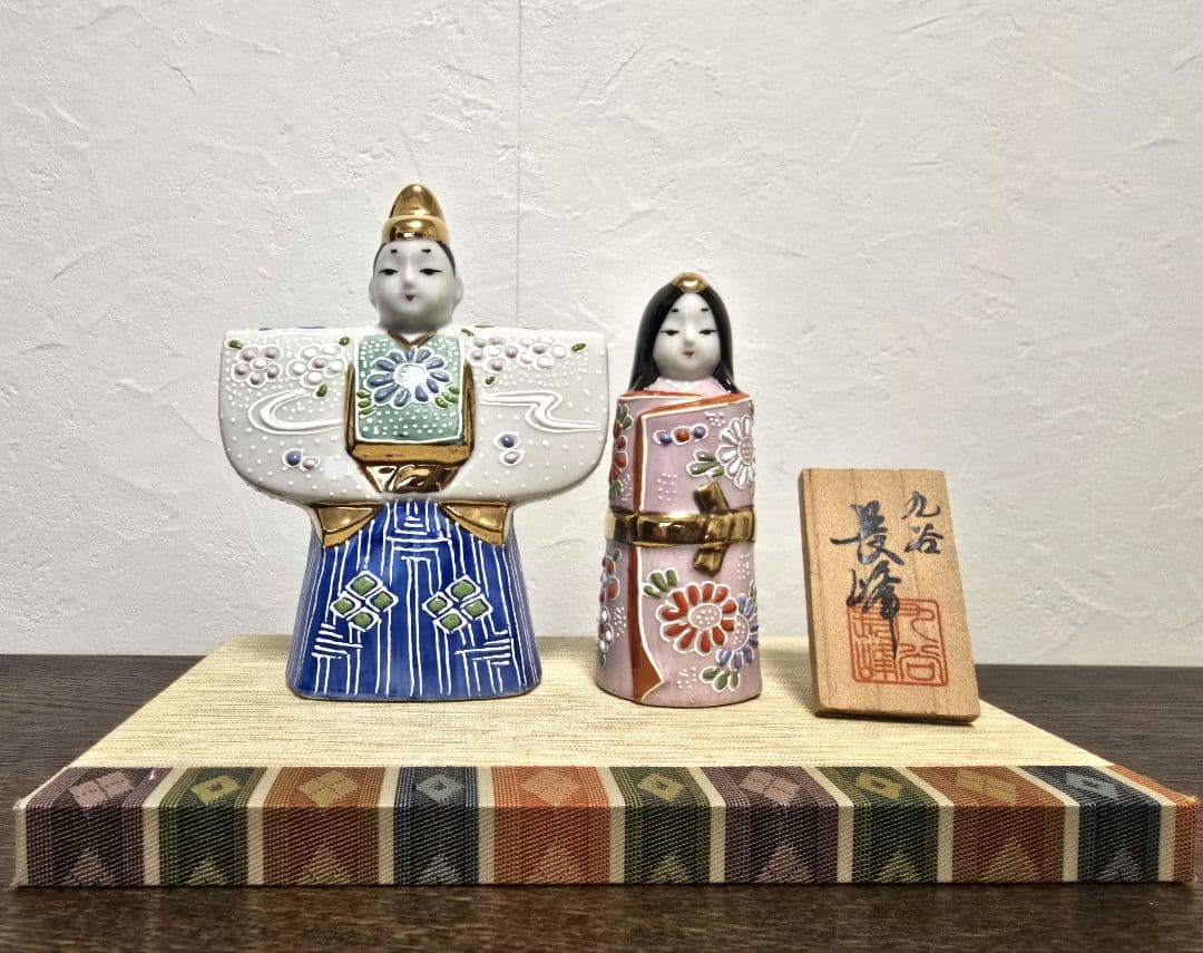 【美品】九谷焼 ひな人形 親王飾り 立雛 陶器 雛人形 お雛様 ひなまつり