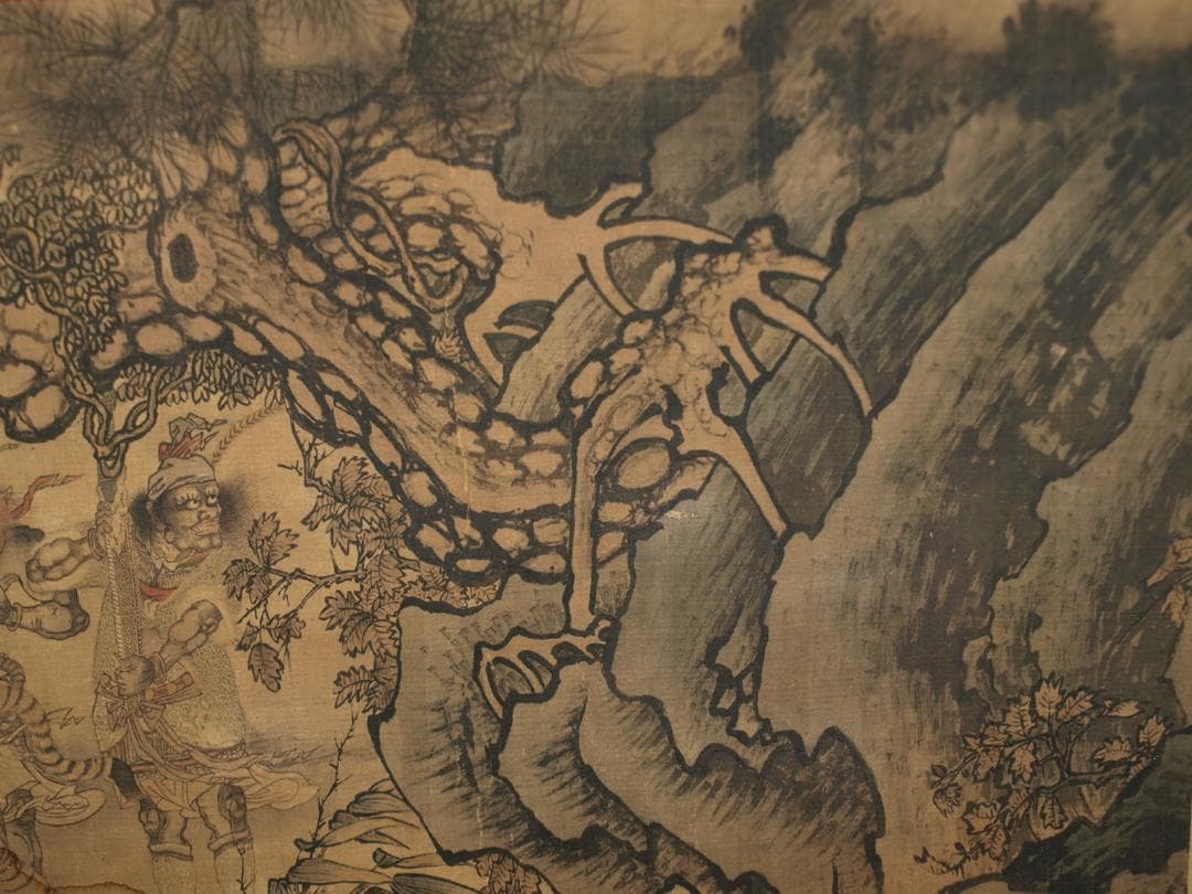 蔵整理　中国時代の絵　激安骨董品　時代不明　掛け軸 BD056A2-3