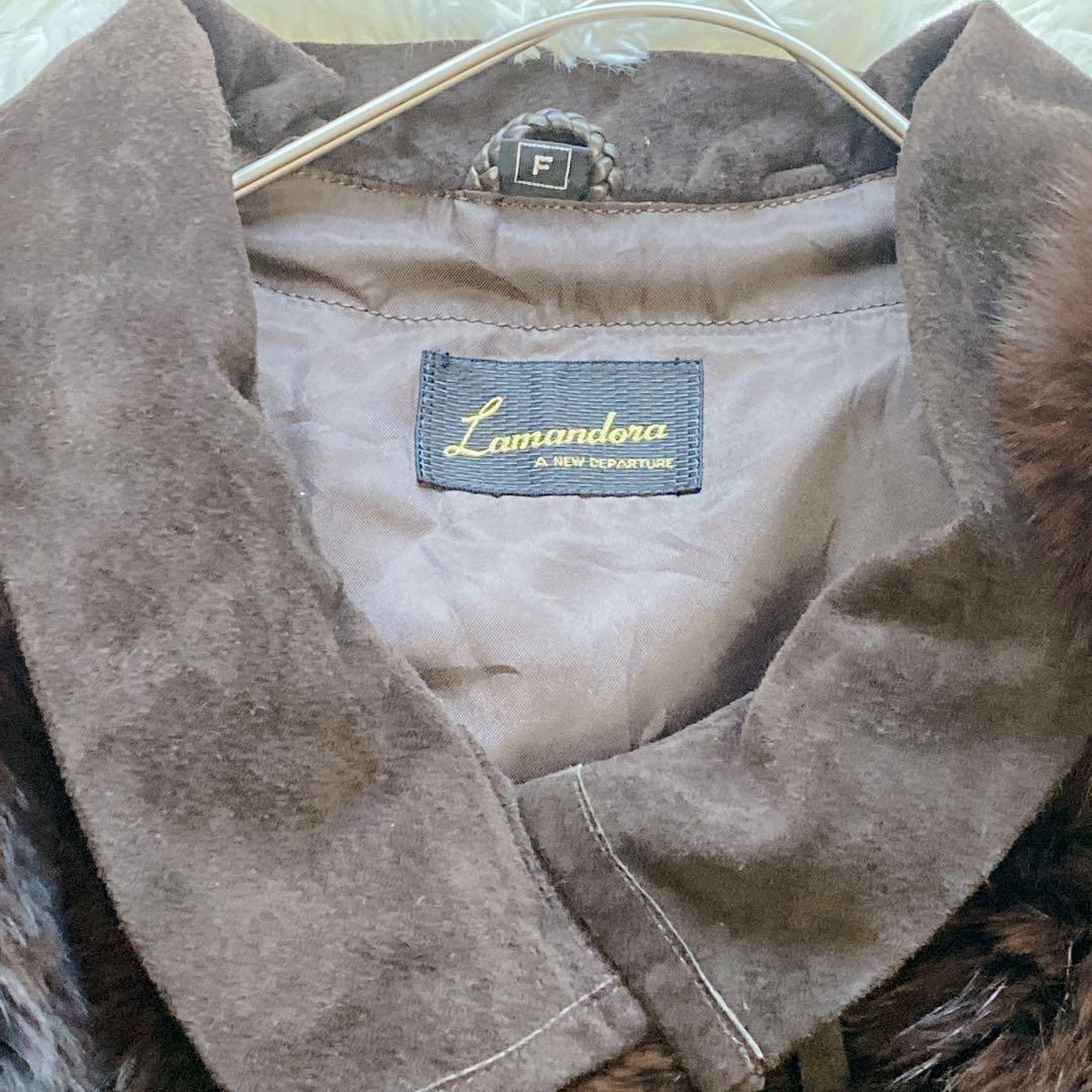 【フリー】美品 Lamandora ポンチョ 豚革 大きいサイズ 日本製　コート