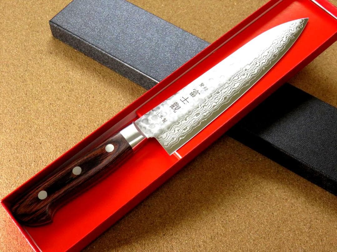 関の刃物 牛刀 180mm 鎚目鍛造 VG-10 ダマスカス 魚 肉切り 包丁