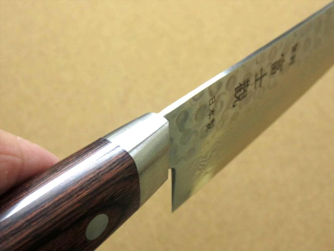 関の刃物 牛刀 180mm 鎚目鍛造 VG-10 ダマスカス 魚 肉切り 包丁