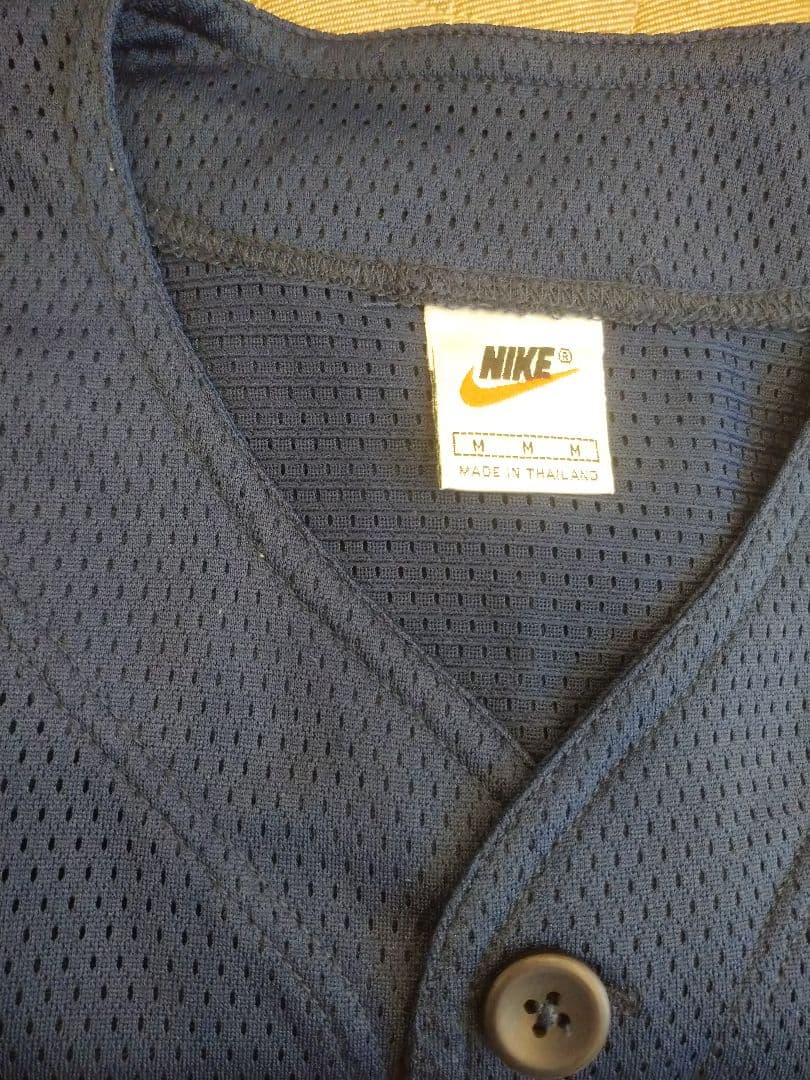 90's Nike(ナイキ)ベースボールシャツ(Mサイズ)(希少)(メッシュ)