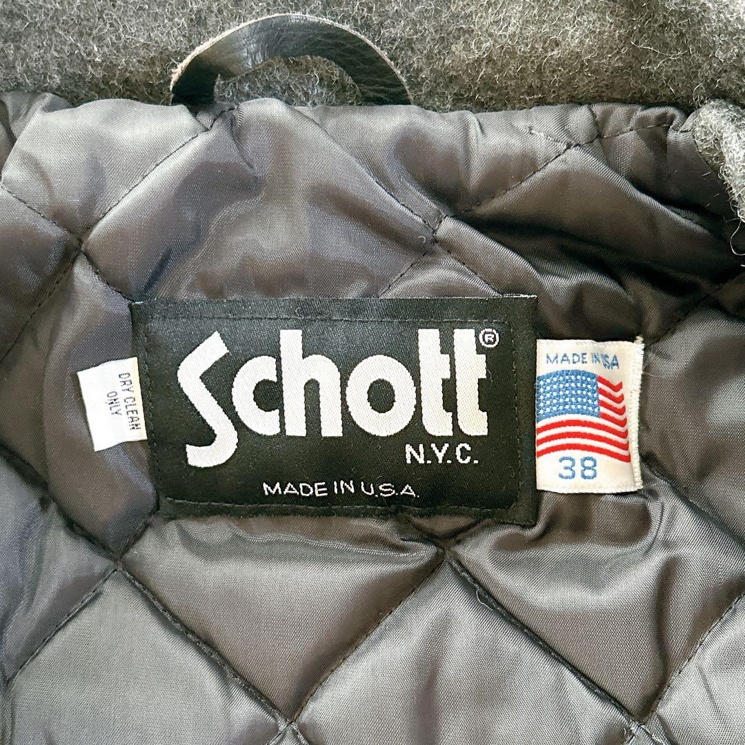 美品　Schott ショット ピーコート キルティング　USA製 サイズ38
