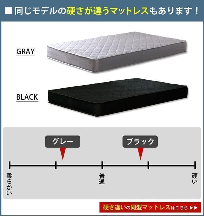 ポケットコイルマットレス　グレー　セミダブル　柔らかめ　【一年保証付】