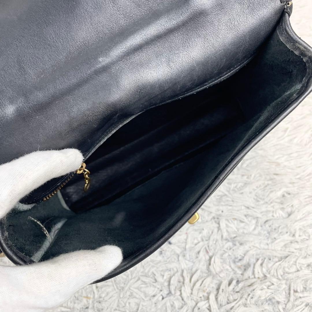 オールドコーチ レザー 2WAY ショルダーバッグ ファスナー ブラック