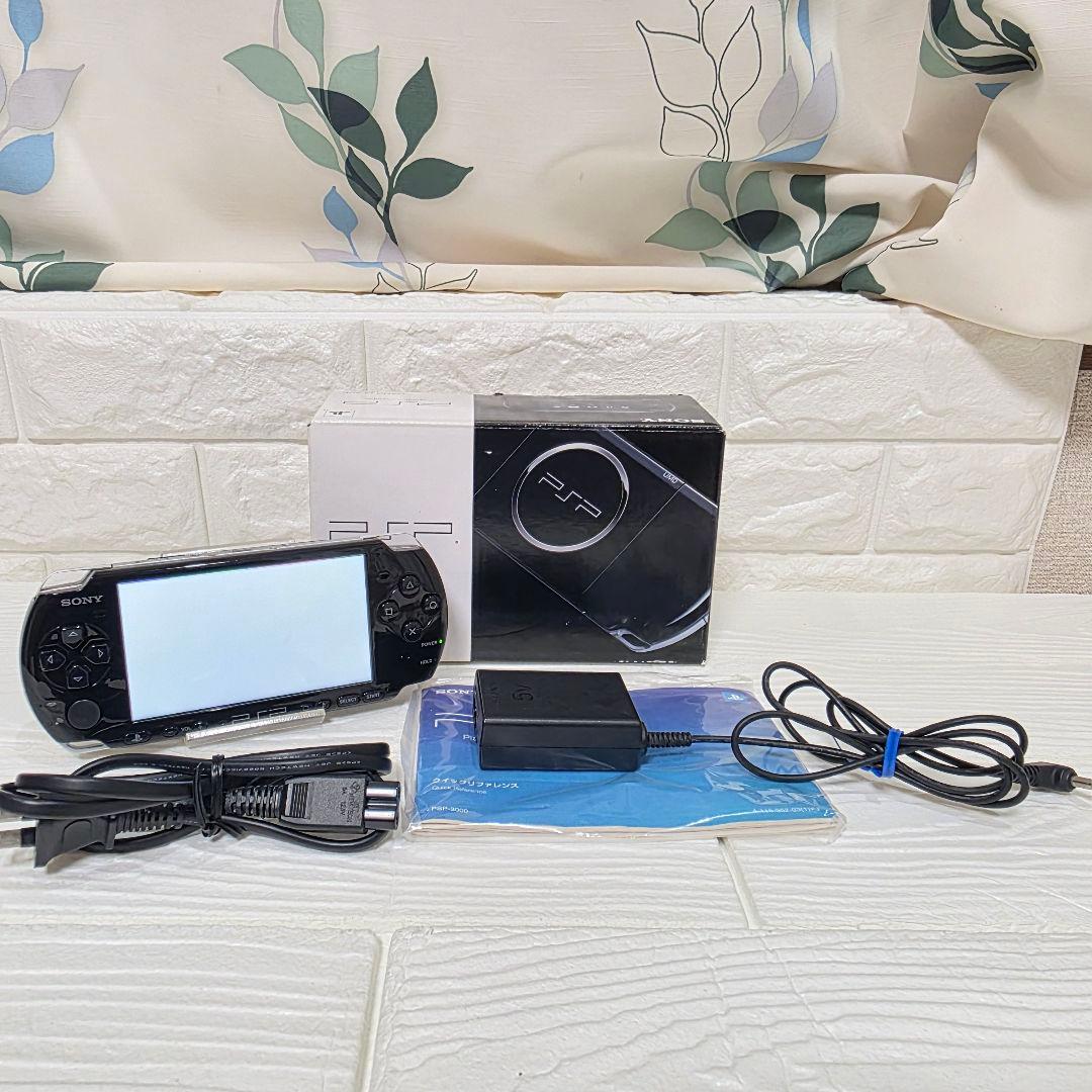 【美品】【完品】PSP 3000 PB ピアノブラック　箱付き　新品バッテリー付