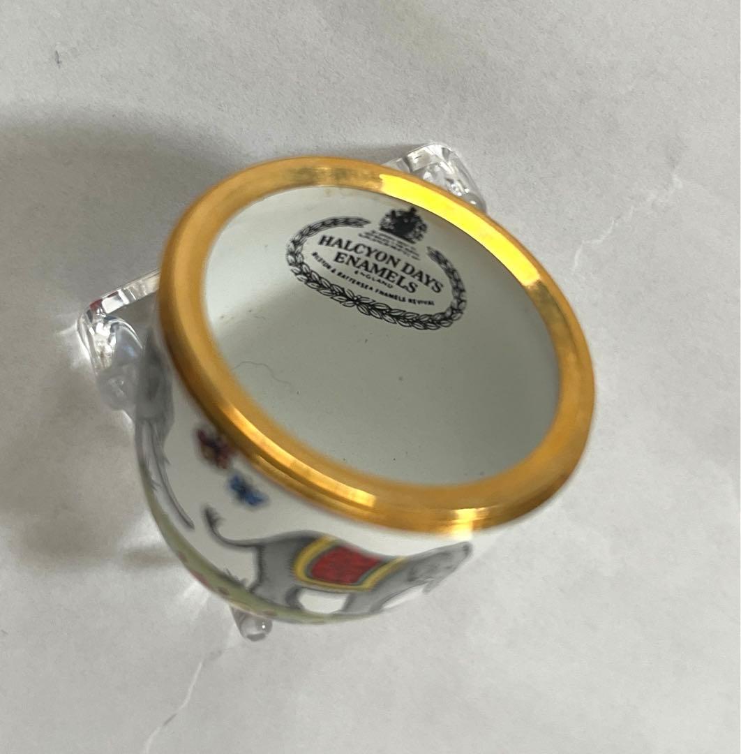 未使用　ハルシオンデイズエナメル　イースターエッグ　エレファント　ヴィンテージ