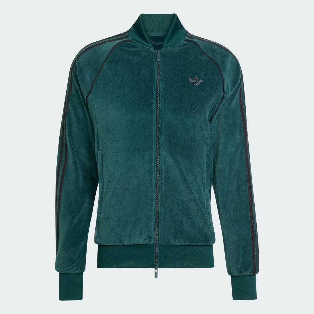 ☆9937_1 adidas SST ベロア トラックトップ オーロラアイビー