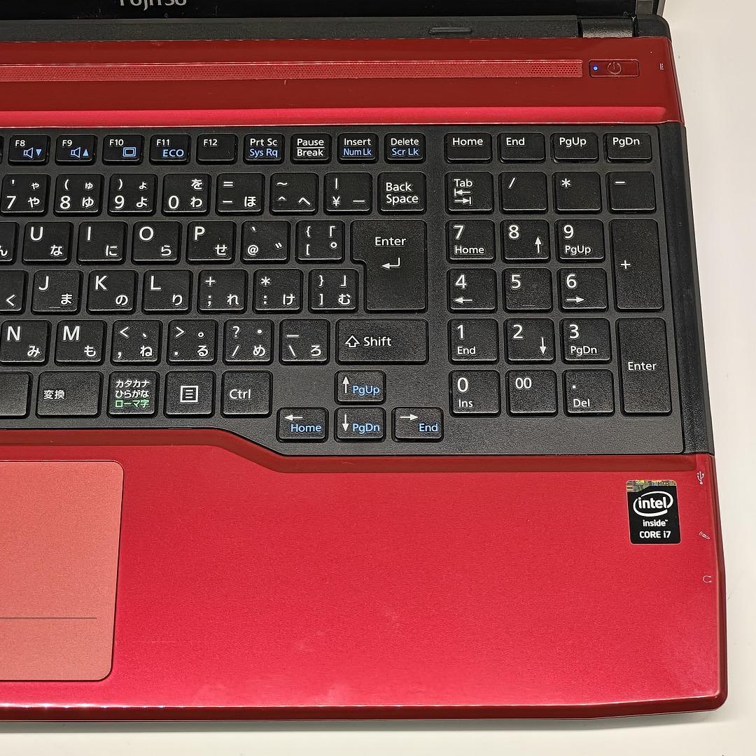 【富士通】AH53 爆速i7 SSD256GB 16GB レッド ノートPC