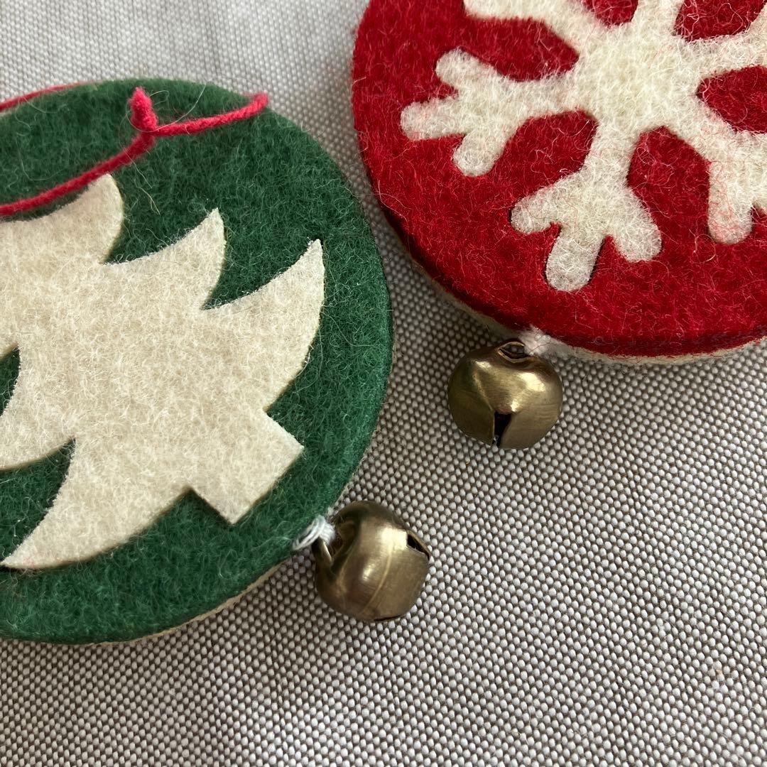 確認用　クリスマスオーナメント　フェルト　2点セツ