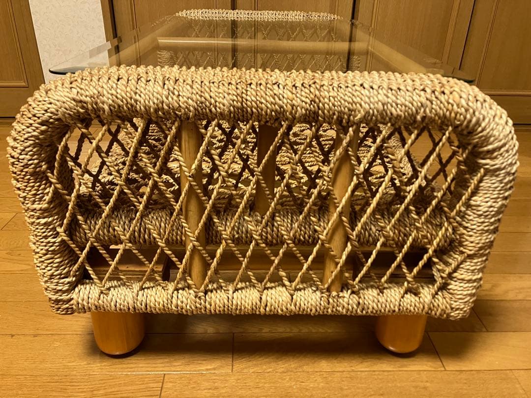 【ttm】アジアン家具　センターテーブル　ガラステーブル【関西一部地域限定