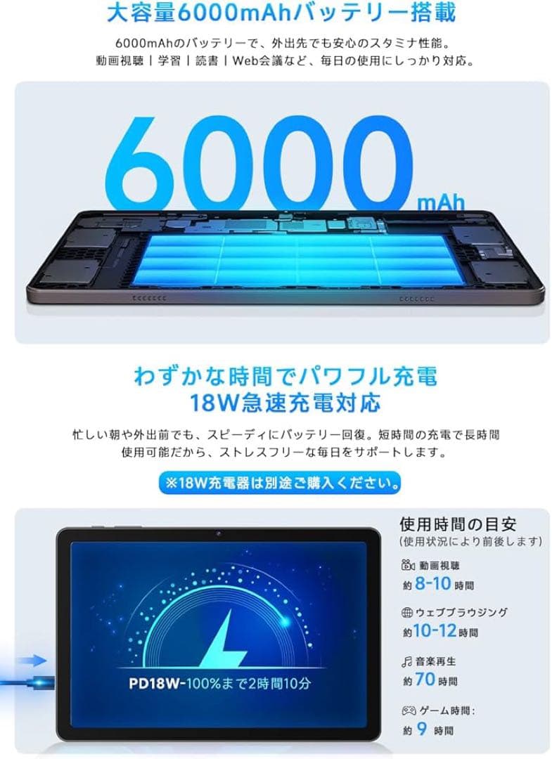 【新品】Android 15 タブレット 10.1インチ