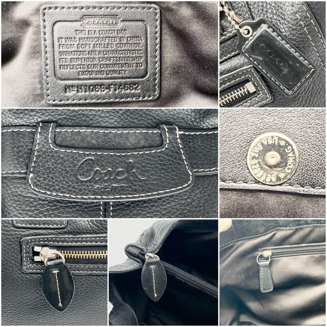 COACH ペネロピ トートバッグ ショルダー レザー シルバー金具 ブラック