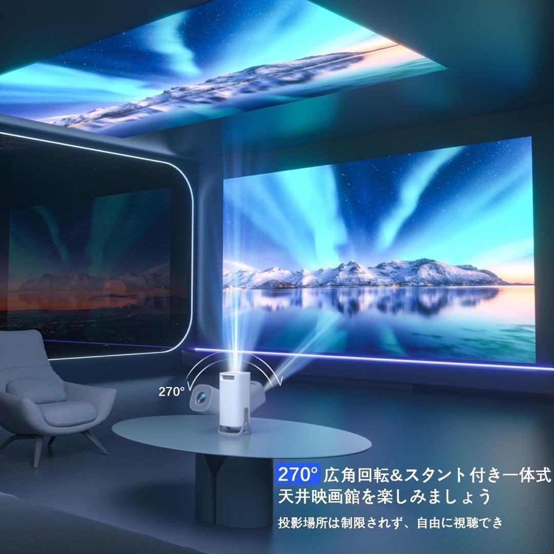 【新品未使用】プロジェクター スクリーン付 小型 Android TV搭載