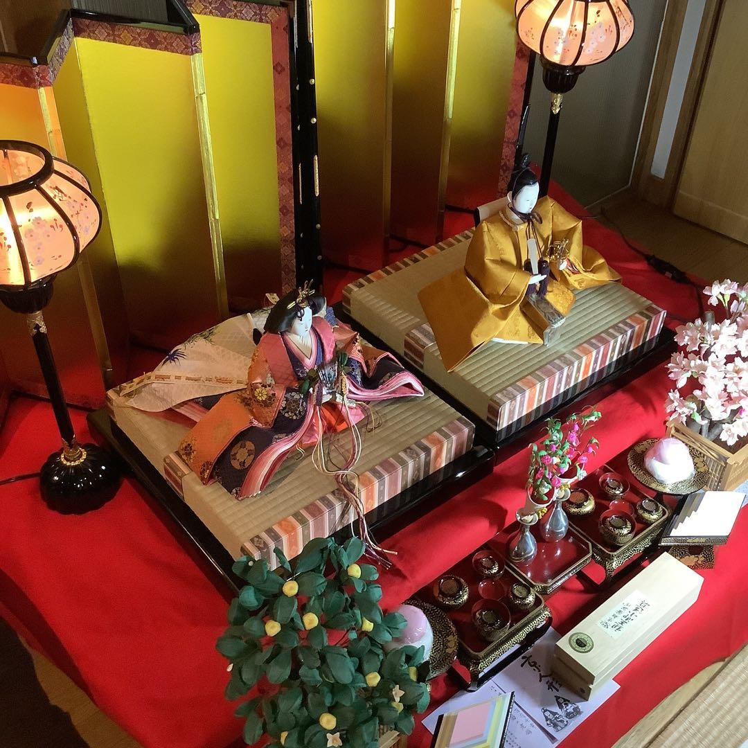 最高峰ブランド:京雛【お雛様親王飾り＆飾り道具一式】美品❣️京都有職雛老舗人形司