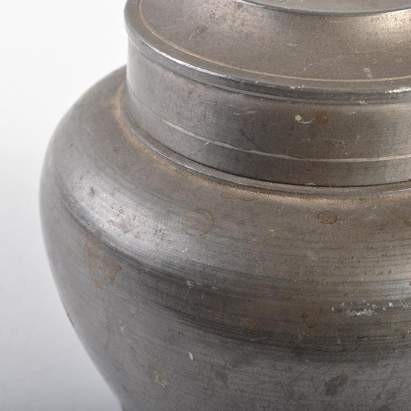 煎茶道具　鮎銅銘　古錫　茶壷　茶心壷　約242g　D　R7114