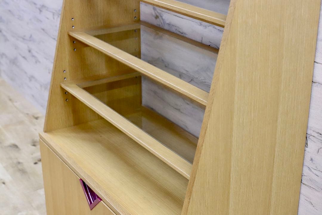 GMFS242A○オーク材 北欧スタイル 陳列棚 店舗什器 ラック 飾り棚 シン