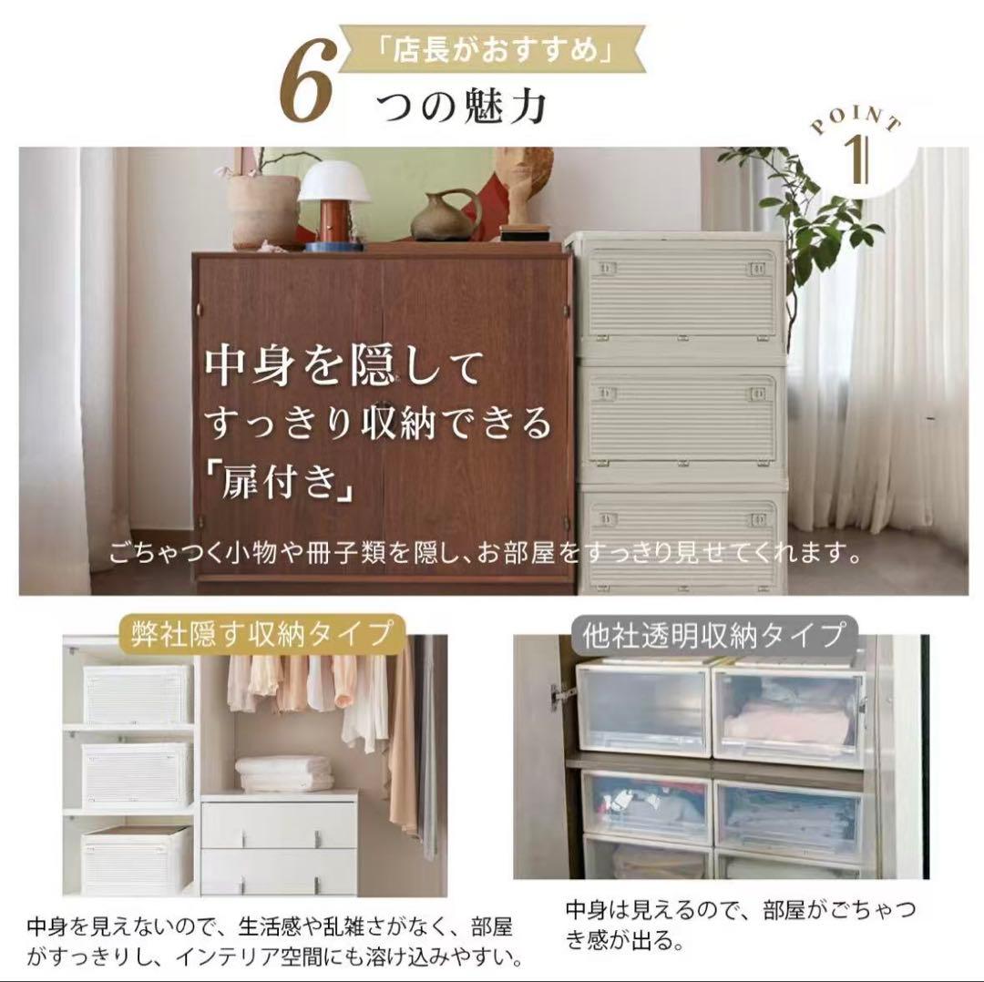 収納ボックス 折りたたみ コンテナ　収納ケース キャスター付 グレージュ 5個
