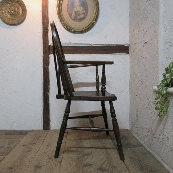 イギリス アンティーク 家具 アームチェア キッチンチェア 英国 4733e