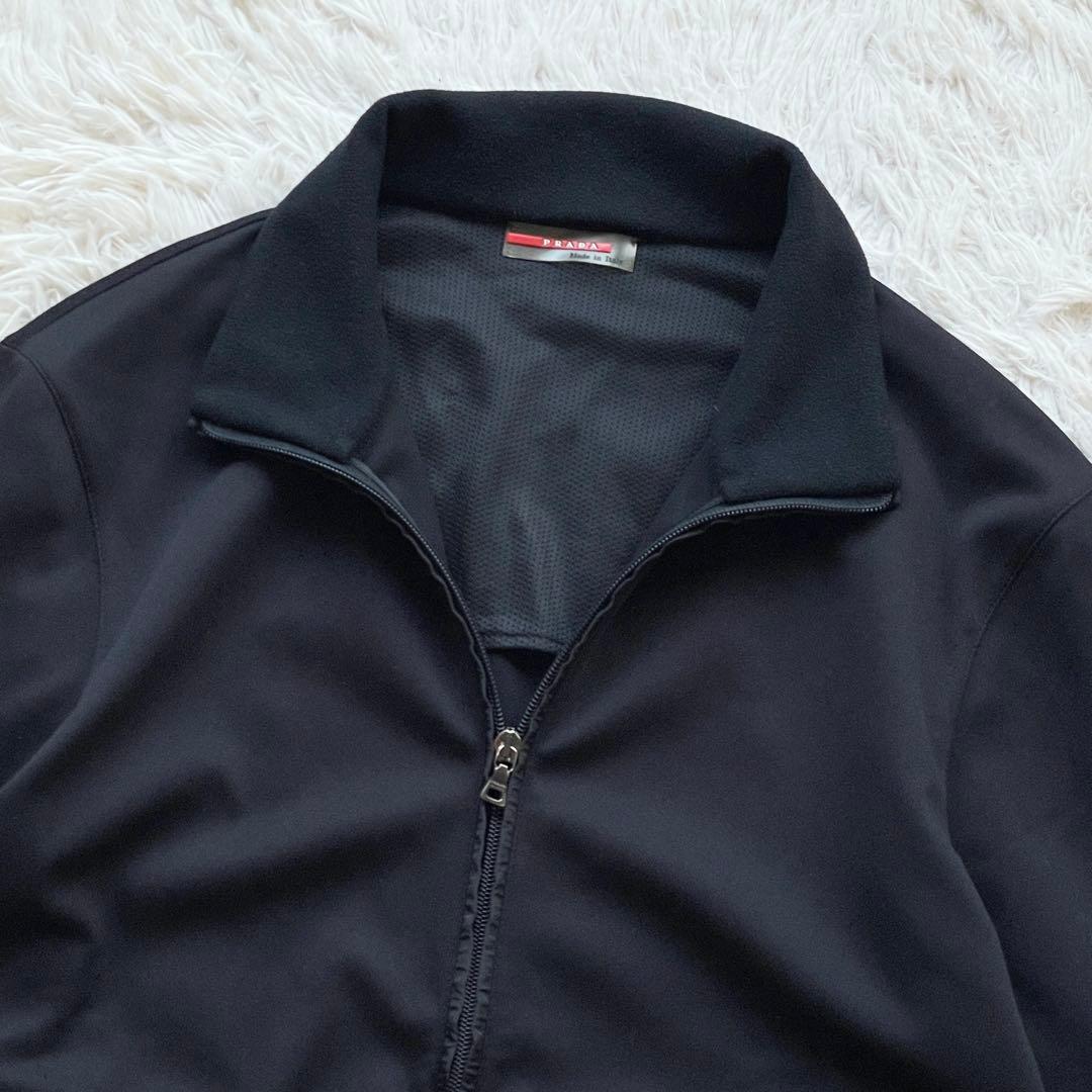 美品 00s Lサイズ PRADA トラックジャケット ストレッチ ラバーロゴ