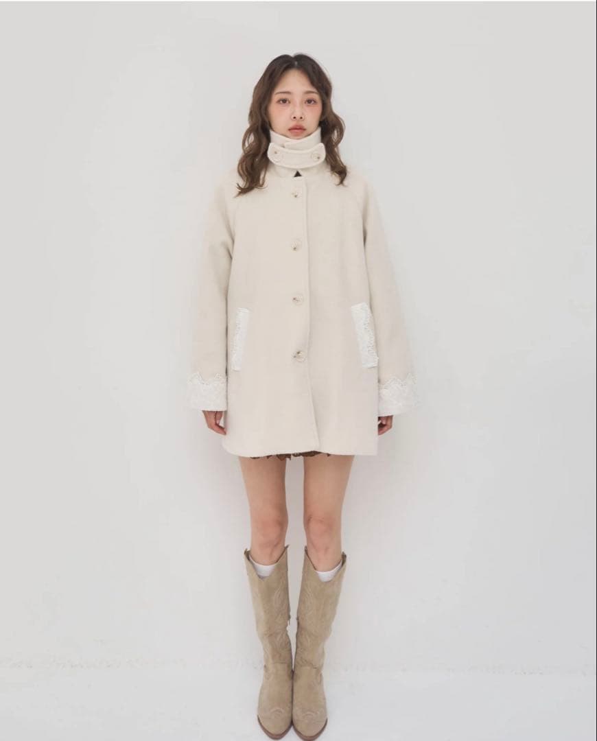 ジャケット・アウター muguet romantic milky midi coat